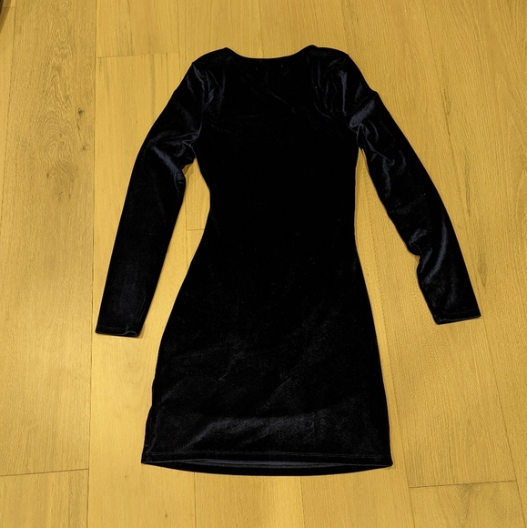 Elegant Navy Velvet Dress Medium Tall - Picture 2 of 6